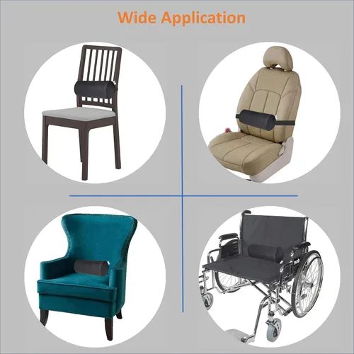 Vista 6 de Rollo lumbar para soporte de espalda, 100% espuma viscoelástica, firmeza optimizada, 11 pulgadas de largo con 4.5 pulgadas de diámetro, funda