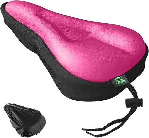Vista 18 de Zacro Cojín de asiento de bicicleta, funda acolchada de gel para asiento de bicicleta para hombres y mujeres, cómodo, asiento de bicicleta