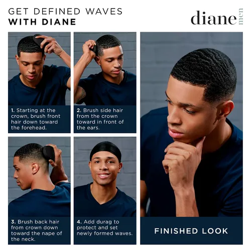Vista 4 de Diane Cepillo curvo de cerdas de jabalí 100% para hombres y mujeres, desenredante, suavizante, estilos de ondas para cabello fino a medio, restaura