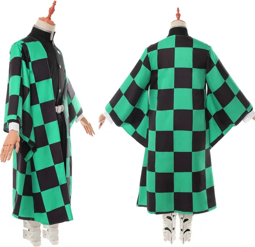Vista 3 de Agatsuma Zenitsu Kamado Tanjirou - Kimono de anime japonés con peluca