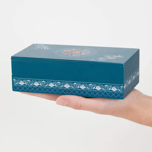 Vista 3 de Bits and Pieces Caja de rompecabezas secreta de 8 pasos, caja de regalo de rompecabezas chino de bambú para baratijas, regalos de dinero, joyas