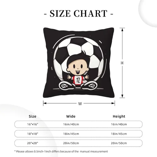 Vista 3 de Fundas de cojín decorativas con estampado de fútbol I Love Soccer de pana suave, funda de almohada cuadrada para sofá, sala de estar, cama, sofá
