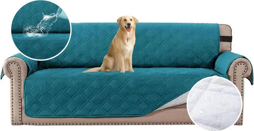 Vista 18 de H.VERSAILTEX Funda de sofá 100% impermeable, lavable, antideslizante, para 3 cojines, protector de muebles para mascotas, fundas de sofá