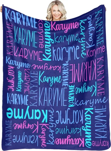 Vista 17 de Mantas personalizadas con nombres, regalos para bebés, niñas y niños, manta personalizada de vellón suave y sherpa con nombre para niños y adultos