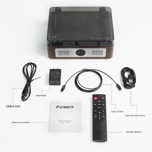 Vista 9 de Reproductor de CD retro para el hogar, reproductor portátil con Bluetooth y Marrón