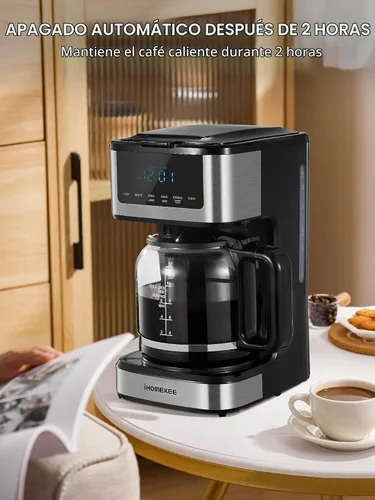 Vista 3 de Ihomekee Cafetera, Cafetera de Goteo Programable de 12 Tazas, Máquina de Café de Goteo Regular y Fuerte con Función de Café Helado para Hogar