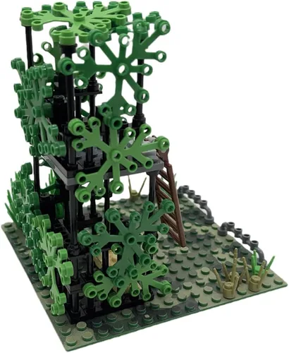Vista 2 de Lemess - Juego de construcción de torre de vigilancia militar, juego de bloques de construcción de escena de base militar, compatible con juguete