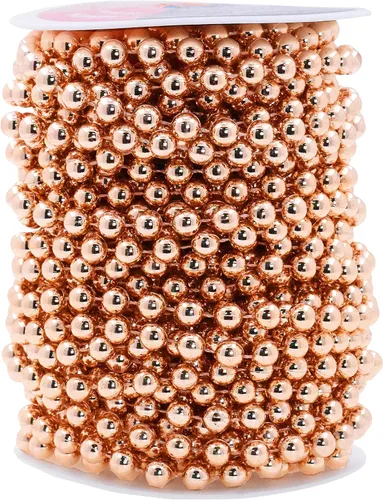 Vista 10 de Mandala Crafts Rollo de cadena de perlas negras de 0.157 pulgadas (0.157 in), guirnalda de perlas de 44 yardas para decoración de bodas, arreglos