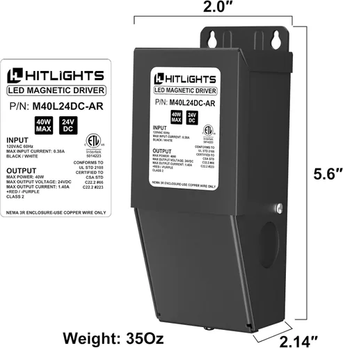 Vista 3 de Controlador de luces LED regulables, transformador 110 V CA-12 V / 24 V CC, alimentación de baja tensión, compatible con Lutron y Leviton, cocinas