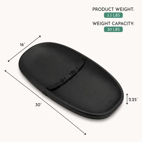 Vista 5 de évolur Cambiador de Bebé Eva, Cambiador Suave, Ligero y Portátil, Se Adapta a Todas las Mesas Cambiadores, Acolchado Firme Impermeable - Negro