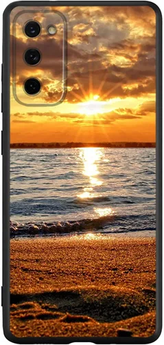 Vista 6 de Funda para Samsung Galaxy S20 5G - Funda de teléfono con diseño de puesta de sol de playa, TPU con absorción de golpes