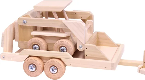 Vista 7 de Camión de madera y remolque plano con juego de skidloader