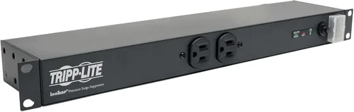 Vista 10 de Tripp Lite Regleta de alimentación PDU para montaje en rack de 12 tomas, enchufes frontales y traseros de grado de red, 15A, 120V, cable de 15 pies