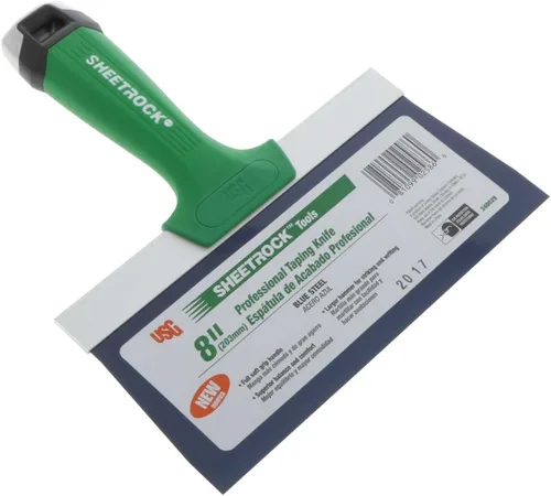 Vista 4 de USG Sheetrock Serie Pro Cuchillo de cinta para yeso de acero azul con mango estilo Matrix + Mezclador de masilla gratis