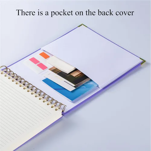 Vista 5 de Cuaderno de espiral superior 8.5x11 Cuaderno taquigráfico de 240 páginas Cuaderno de espiral con encuadernación superior Rayado para universidad