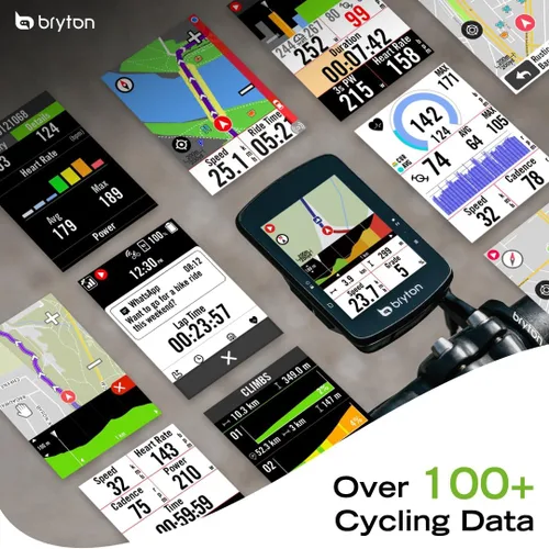 Vista 8 de Bryton Rider S510 Bike Computer and Sensors y Gardia R300L Radar trasero y Sport Mount Bundle