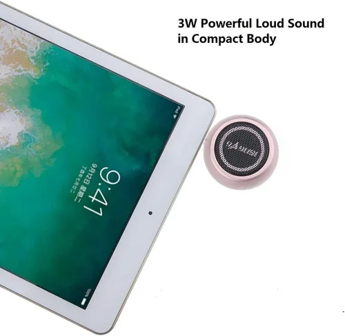 Vista 3 de Mini altavoz portátil con conector de entrada auxiliar de 0.138 in, altavoz de línea de teléfono móvil de 3 W para iPhone, iPad, iPod, tableta, Oro