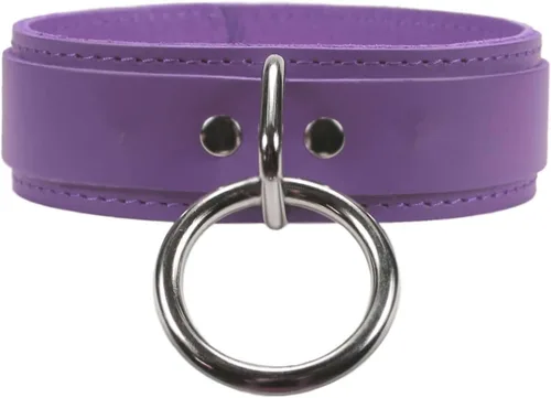 Vista 5 de VP Leather Collar de piel Latigo O-Ring Piel de cordero, Negro -, Pequeña