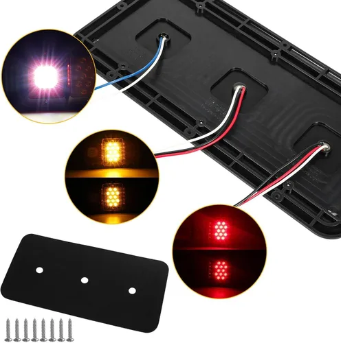 Vista 6 de Partsam 2x luces LED triples traseras 45 LEDs, rectangulares, montaje vertical u horizontal, luces LED para remolque, camión, cámper, RV, luz