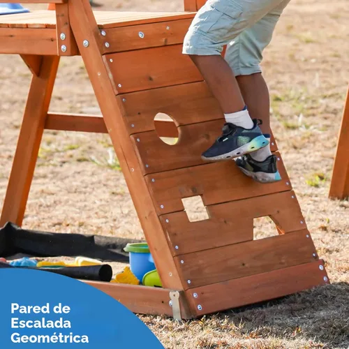 Vista 3 de Conjuntos de columpios de madera Dolphin Playground para el patio trasero con tobogán de 6 pies, juego de exterior para niños con fosa de arena