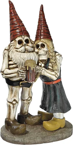 Vista 4 de Design Toscano Gnomo zombi - Gnomo esqueleto bávaro del Oktoberfest Gerta - Estatua de gnomo de jardín, 6½ pulgadas de ancho x 4½ pulgadas
