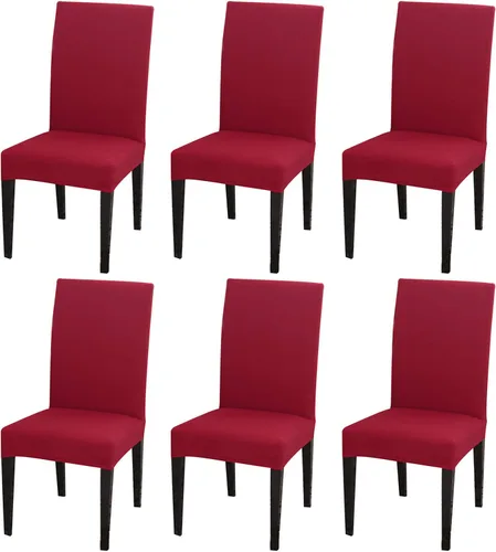 Vista 22 de Dimatic Paquete de 2 fundas elásticas de licra para sillas de comedor, extraíbles y lavables, fundas protectoras para sillas de comedor, cocina
