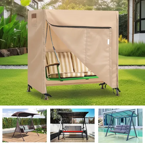 Vista 8 de Fundas para Columpios de Exterior para Columpio de Patio de 2 Asientos, 65" L x 50" P x 66" A, Funda para Columpio de 2 Asientos Impermeable, Funda