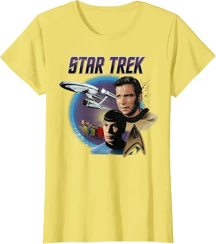 Vista 22 de Star Trek Original Series Vintage Enterprise T-Shirt Baby Blue