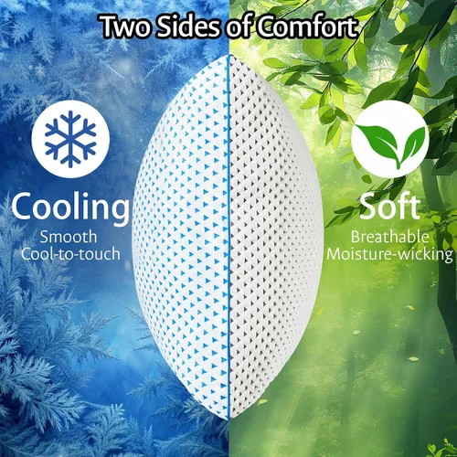 Vista 6 de Almohadas ajustables de espuma viscoelástica triturada, tamaño Queen, 1 Blanco