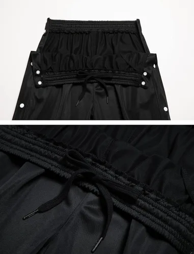 Vista 5 de THWEI Pantalones de baloncesto para hombre, informales, con abertura alta, botón a presión, pantalones deportivos para después de la cirugía
