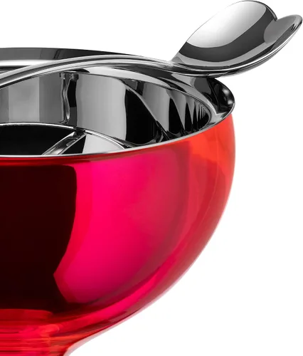 Vista 17 de Alessi AMMI01S AZ Big Love - Juego de helados de diseño, cuenco en acero inoxidable 18/10 y resina termoplástica, color azul y cuchara de acero