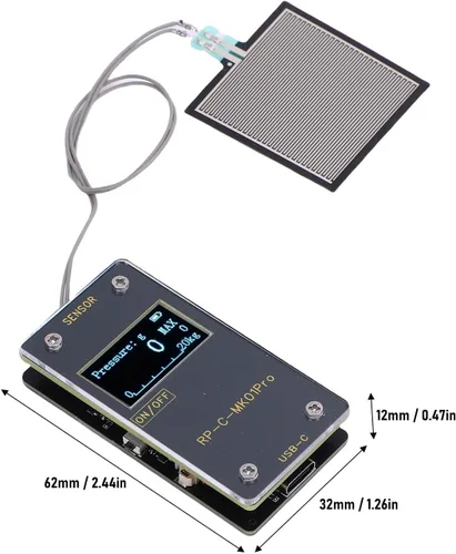Vista 3 de Hilitand Módulo de pantalla del sensor de presión Sensor de presión de película fina con pantalla 44.1 lbs Recopilación de datos visuales de alta