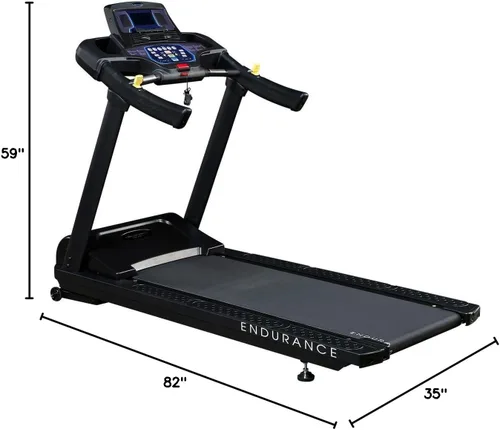Vista 6 de Endurance by Body-Solid (T150) Cinta de correr inclinada para correr y caminar, capacidad de peso de 400 libras, máquina de correr con motor