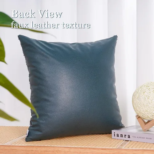 Vista 5 de Paquete de 2 fundas de almohada Boucle de 18 x 18 pulgadas, fundas de almohada decorativas de Navidad para sofá, sofá, fundas de almohada bohemias