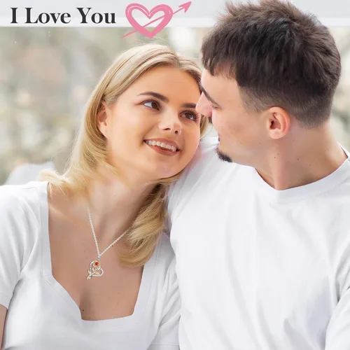 Vista 2 de PAITAIN Regalos para el día de la madre, collares de piedra natal rosa, plata esterlina S925 para su esposa, novia, mujer, mamá, hermana, hija