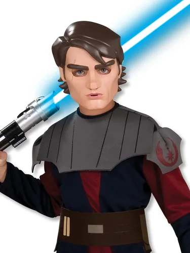 Vista 2 de Rubie's Star Wars Clone Wars Disfraz y máscara de Anakin Skywalker para niños, talla M, Marrón