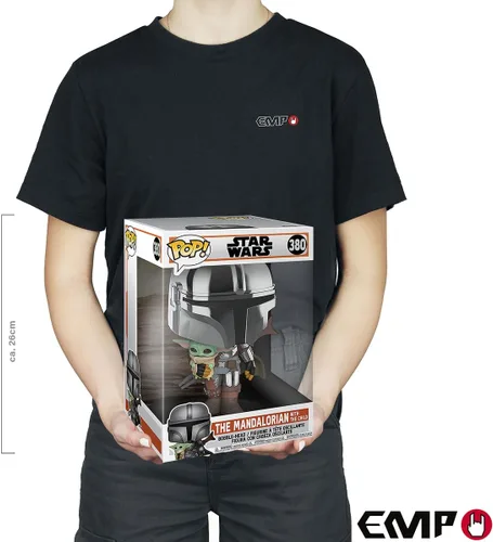 Vista 3 de Funko Pop! Star Wars: The Mandalorian - Figura de acción de vinilo cromada de 10 pulgadas con The Child