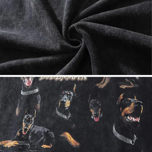 Vista 7 de Aelfric Eden Camisetas gráficas Doberman Washed Camiseta VintageLoose Harajuku Summer Tops