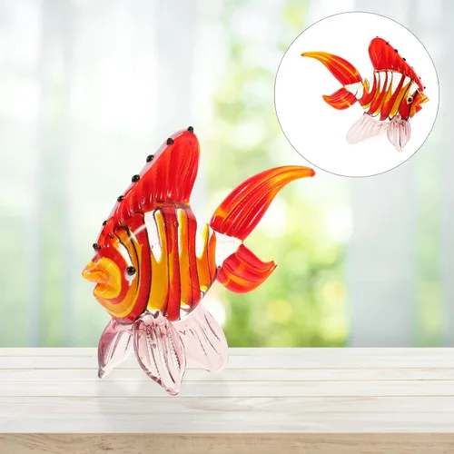Vista 6 de 1 figura de cristal de pescado soplado a mano animal marino tropical escultura de peces decoración artística pisapapeles colección estatua