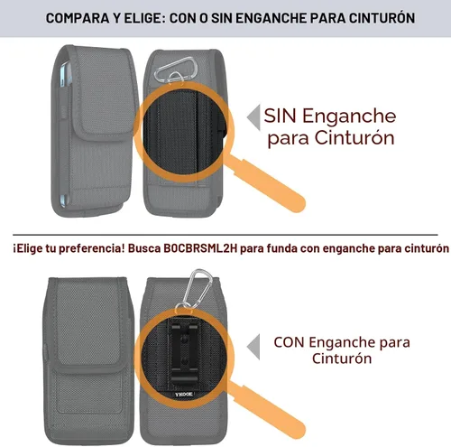 Vista 3 de ykooe Funda para Teléfono Móvil de Nylon con Hebilla Compatible con iPhone 17 16 15 14 13 12 11 y Modelos Pro, Samsung Galaxy S20 S21 S22 S23 S24