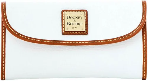 Vista 11 de Dooney & Bourke Cartera de mano Continental para mujer en piel de grano de guijarro, billetera triple con múltiples tarjeteros Negro
