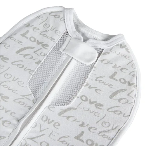 Vista 6 de Woombie Baby Air Nursery Swaddling Mantas para bebés, Gris/Blanco