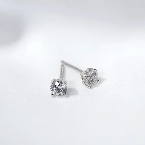 Vista 4 de Tienda Collection Plated Sterling Silver Stud Earrings made with Genuine Topaz Gemstones