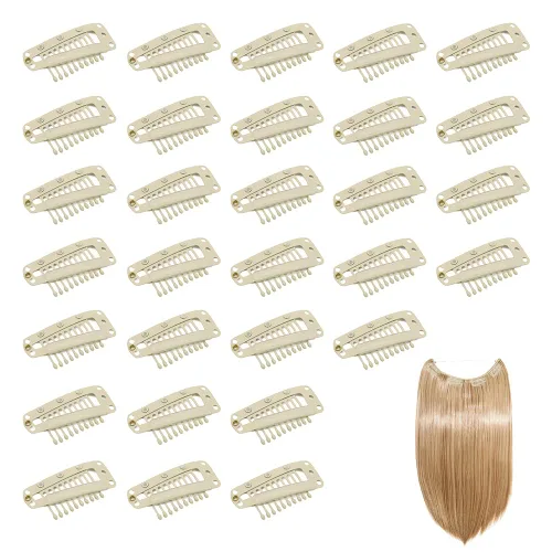 Vista 11 de Dreamlover - Clips para extensiones de cabello, clips para peluca con 9 dientes, 30 piezas