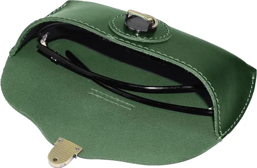 Vista 5 de DK86 Funda de cuero genuino para gafas de sol, estuche para gafas de sol para hombres y mujeres