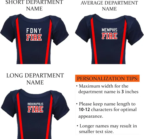 Vista 7 de Traje de bebé de 2 piezas negro personalizado bombero