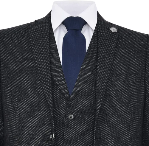 Vista 6 de Traje de tweed clásico de 3 piezas de espiga Peaky Blinders para hombre