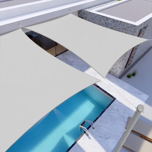 Vista 7 de Windscreen4less - Toldo de terileno impermeable con bloqueador UV, rectangular, 9.17 oz/m², Gris claro