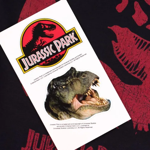 Vista 5 de Camiseta y pegatinas del logotipo de Jurassic Park T Rex
