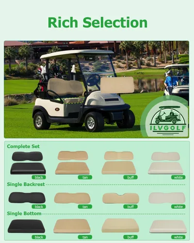 Vista 3 de Cojín inferior de asiento delantero para Club Car DS 2000.5-up, cojín de asiento delantero de carrito de golf, color marrón, cojín de repuesto Parte